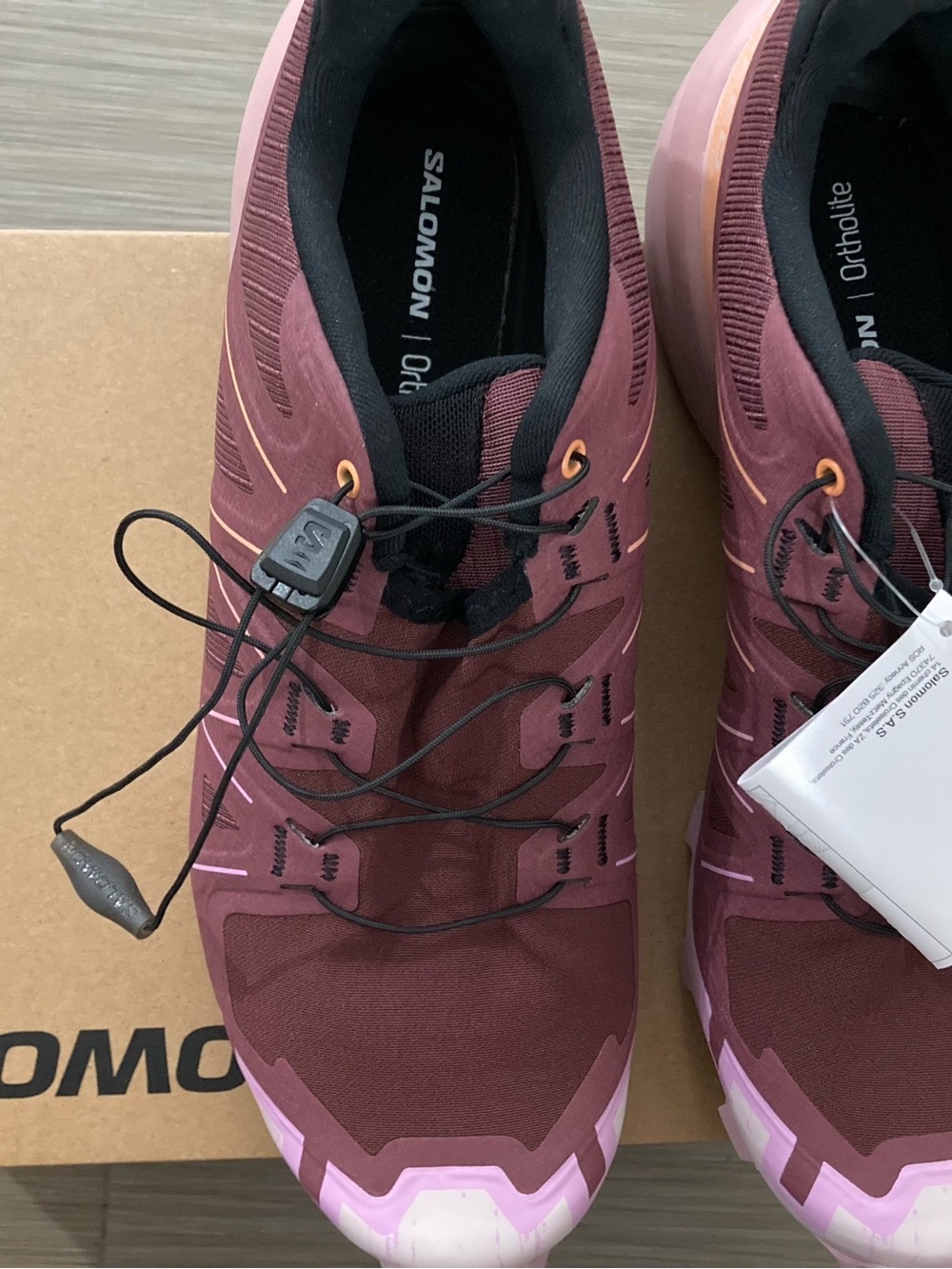 Salomon Women's Maroon Athletic Trail Shoes with Pink Accents